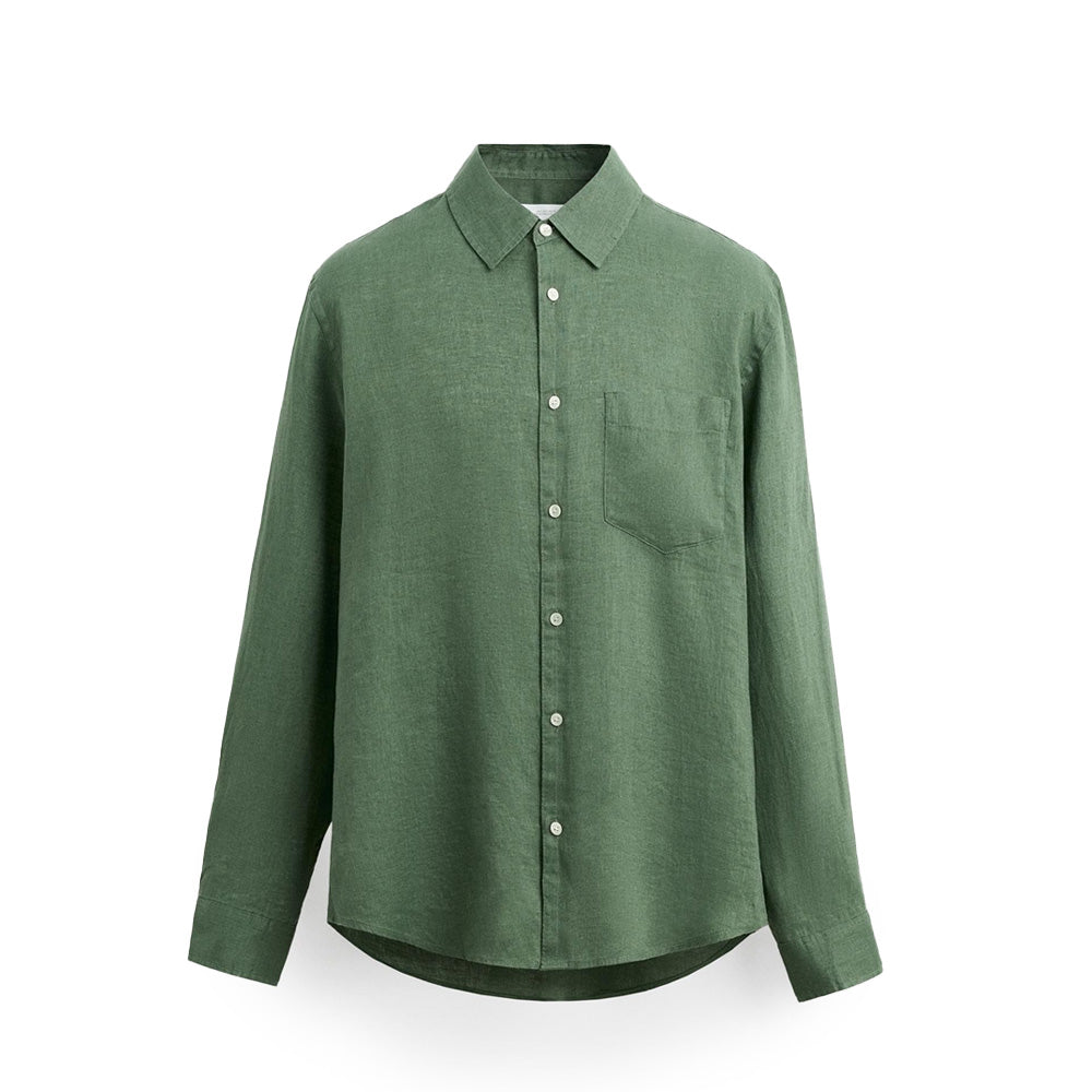 LINEN SHIRT MID-GREEN