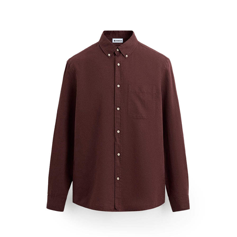 LINEN SHIRT BURGUNDY